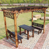 Pavilion Outdoor Courtyard Simple Small Outdoor Grape Trellis Antiseptic Wood Tables And Chairs Wooden House Garden Shelf Solid Wood Pavilion Gallery Table