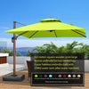 Outdoor Sunshade Courtyard Umbrella Garden Wood Grain Large Terrace Villa Roman Umbrella Leisure Umbrella 3.0m Square [with 130kg Water Tank Base]