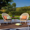 Outdoor Rattan Chair Three Piece Creative Lazy Chair Leisure Garden Patio Balcony Small Table Chair 2 Single Chair + Tea Table