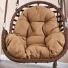 Hanging Chair Indoor Swing Reclining Basket Dormitory Rattan Bird's Nest Single Rocking Chair Hammock B Coffee Ribbon Armrest Rattan + Cushion + Carpet