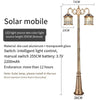 Courtyard Lamp Outdoor Solar Lamp LED Garden Villa Waterproof European Street Lamp Landscape Outdoor Retro High Pole Street Lamp 2.25m Bronze