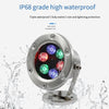 LED Underwater Light Fish Pool Light Stainless Steel Tempered Glass Pool Light Outdoor Waterproof Colorful Color Changing Fountain Light 3w