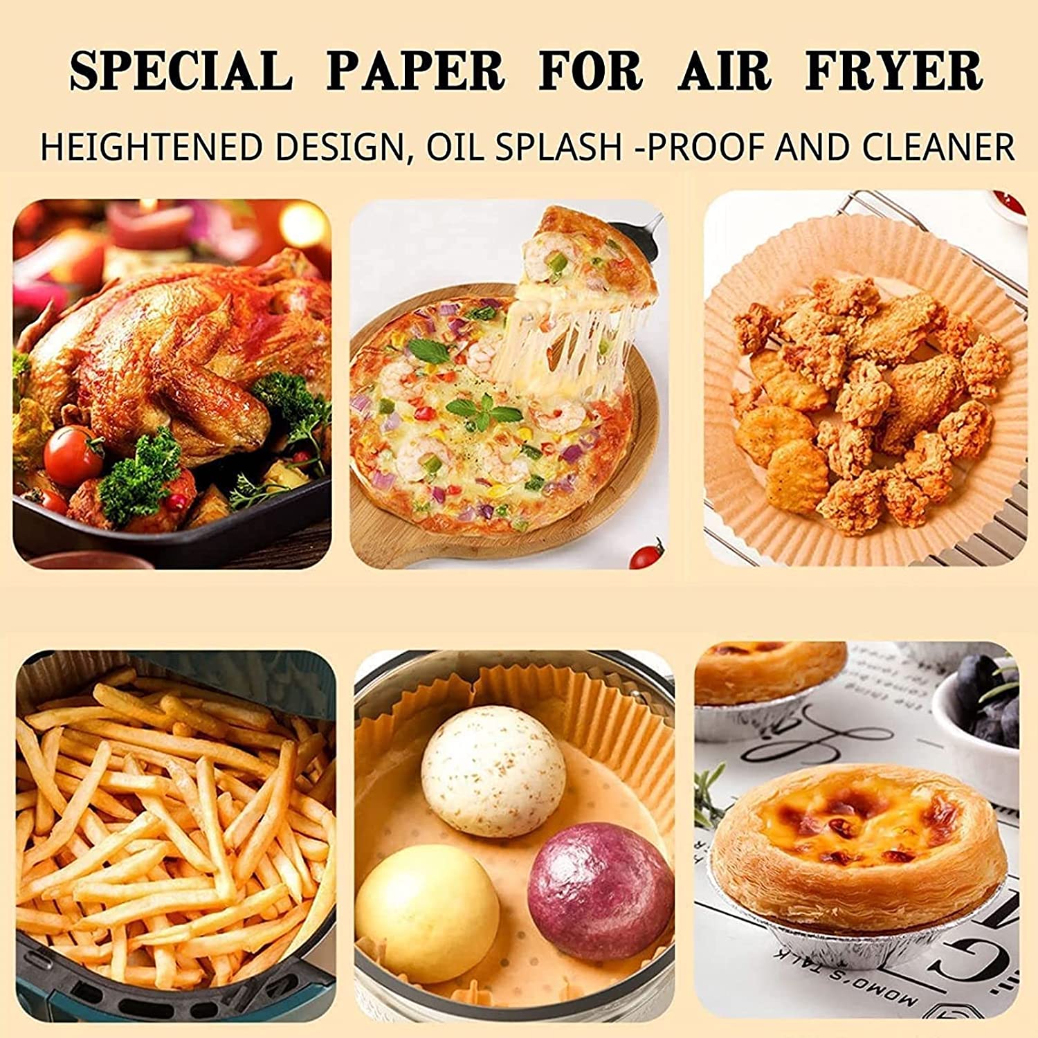 200PCS Air Fryer Disposable Paper Liner Square 7.9 Inch, Non-Stick  Disposable Air Fryer Liners Non-Stick Air Fryer Liners, Oil-Proof,  Water-Proof, Perfect for Air Fryer Baking Roasting Microwave 