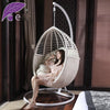 Hanging Basket Rattan Chair Swing Outdoor Balcony Indoor Net Red Bird's Nest Chair Household Rocking Chair Bedroom Ivory [including Luxury Cushion] + Tea Table