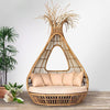 Outdoor Reclining Bed Bird's Nest Bed Balcony Bird's Cage Villa Swimming Pool Outdoor Courtyard Reclining Chair Rattan Chair Rattan Woven Bird's Cage Bed Straw Bird's Nest 200cm