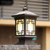 Solar Wall Column Head Lamp New Chinese Outdoor Waterproof Courtyard Lamp Outdoor Gate Villa Garden Column Lamp Solar 7-inch Building Wall Lamp