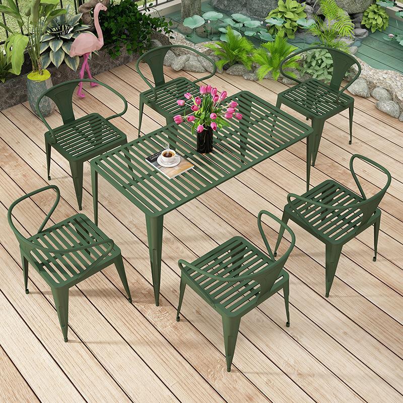 Small metal outdoor table and online chairs