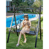 Outdoor Swing Courtyard Double Rocking Chair Iron Indoor Hanging Chair Balcony Swing Garden Table Ice Coffee Double Rocking Chair + Cushion