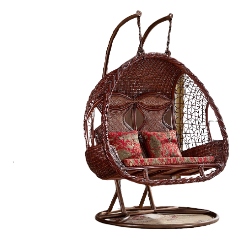 Hanging Basket Chair Double Rocking Chair Balcony Natural Rattan Bird s Nest Rocking Chair Indoor Leisure Chair Swing Chair Rattan Chair Furniture