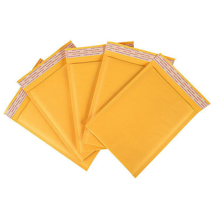 450 Only Kraft Paper Self Sealing Bag, Composite Bubble Envelope Foam Shockproof Yellow Express Bag 16x25+4cm