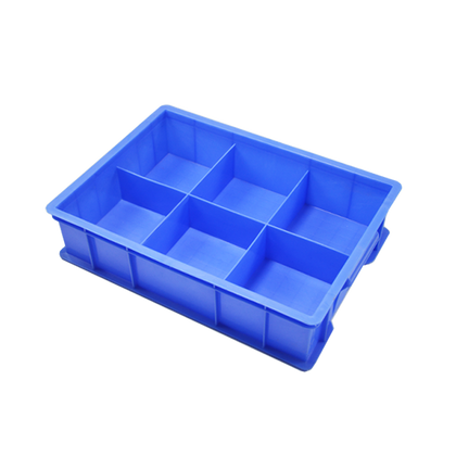 6 Pieces Plastic Hardware Box Parts Box Fixed Compartment Box Classified Storage Box Separated Turnover Box Screw Accessories Toolbox Long 6 Grids Blue (360 * 250 * 140)