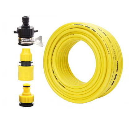 20m Water Pipe Hose High-pressure Gun Household 3-point Car Washing Gardening Pipe Explosion-proof PVC Rubber Water Pipe 3 Branch Pipe