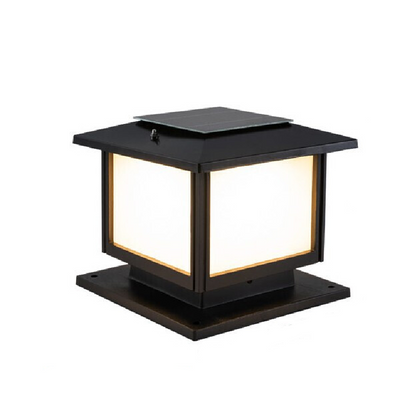 Solar Column Head Lamp Outdoor Waterproof Simple Modern Villa Garden Fence Lamp Outdoor LED Yard Gate Column Lamp Landscape Decoration Lamp